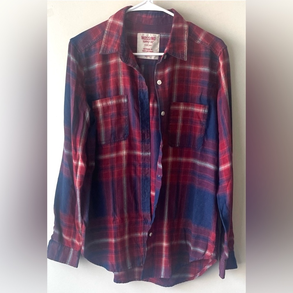 Mossimo Supply Co. Plaid Button Down Shirt in Red and Blue
